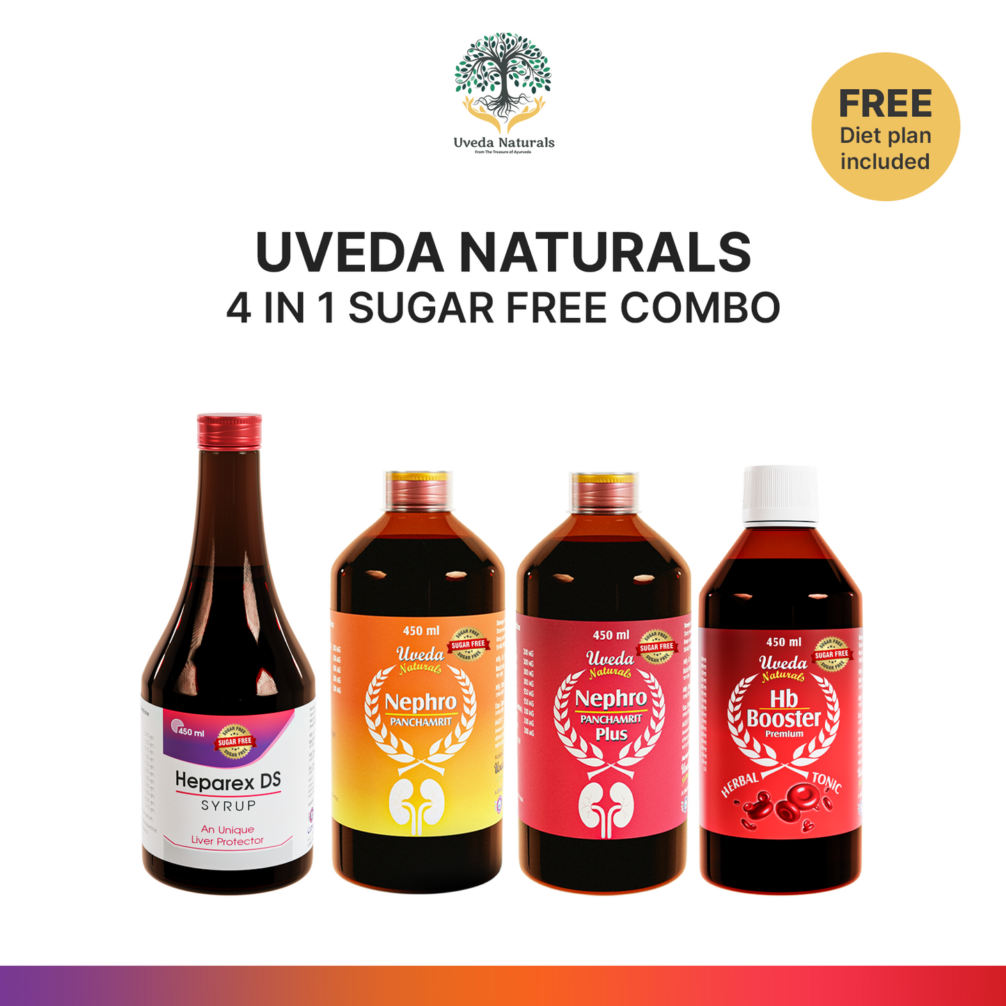 Uveda Naturals 4 in 1 Sugar Free Combo