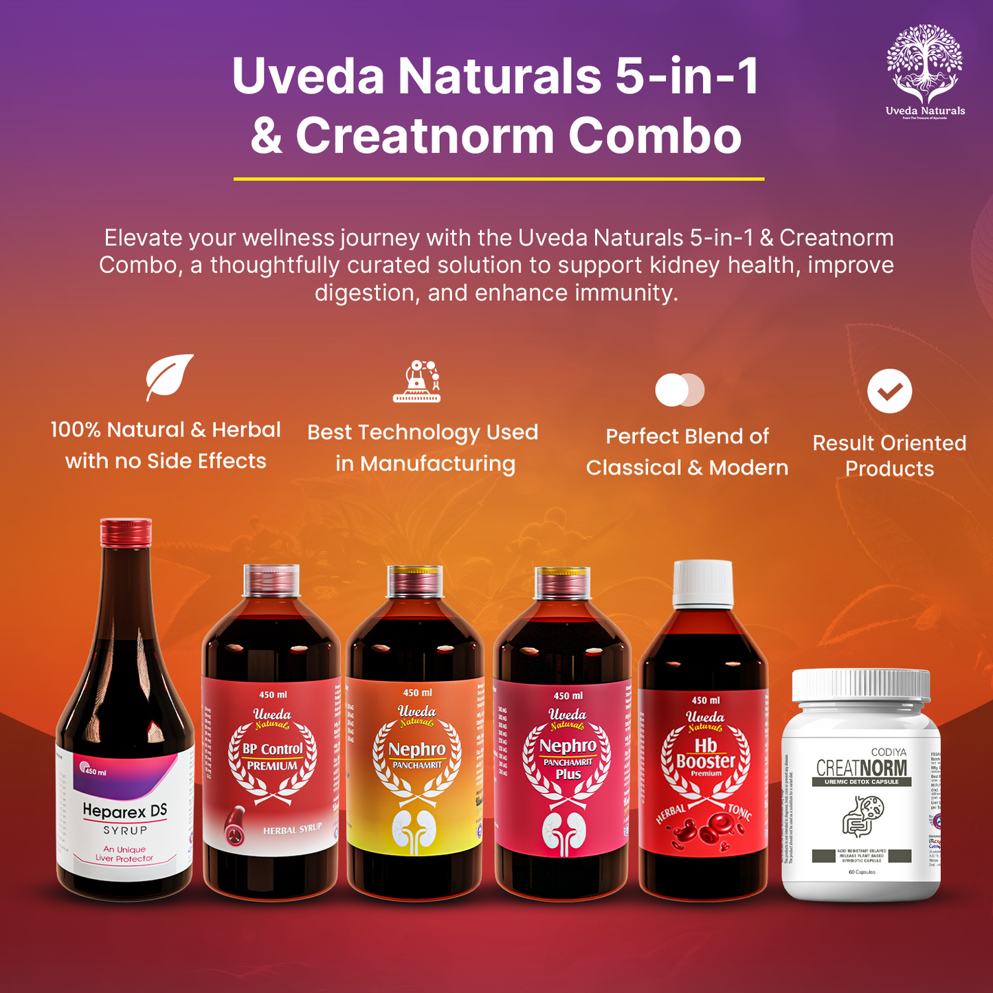 Uveda Naturals 5-in-1 & Creatnorm Combo