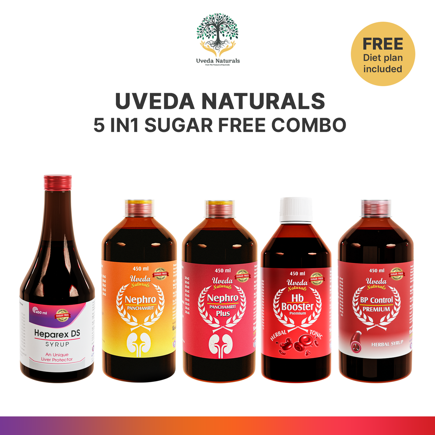 Uveda Naturals 5 in 1 Sugar Free Combo