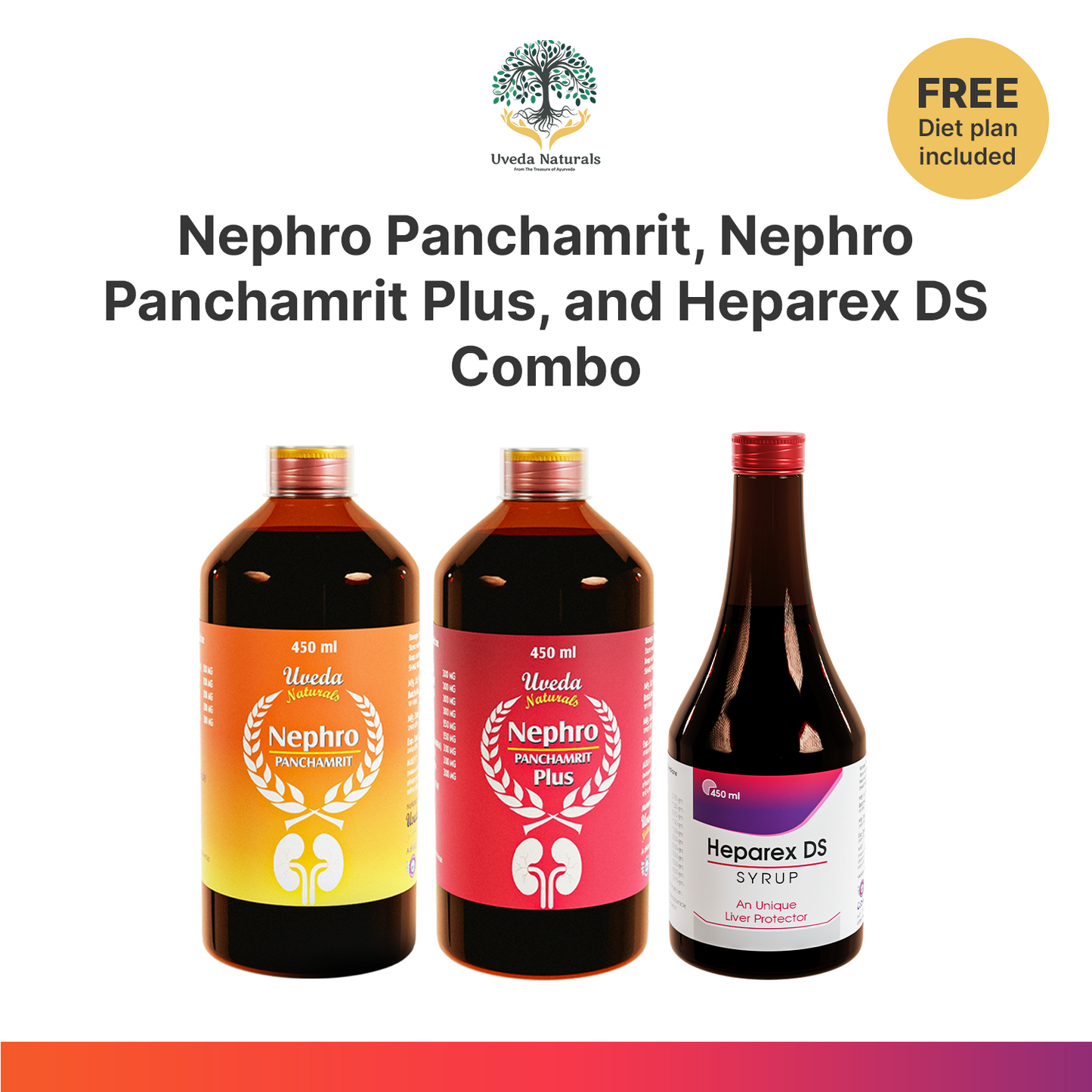 Nephro Panchamrit, Nephro Panchamrit Plus, and Heparex DS Sugar Free Combo