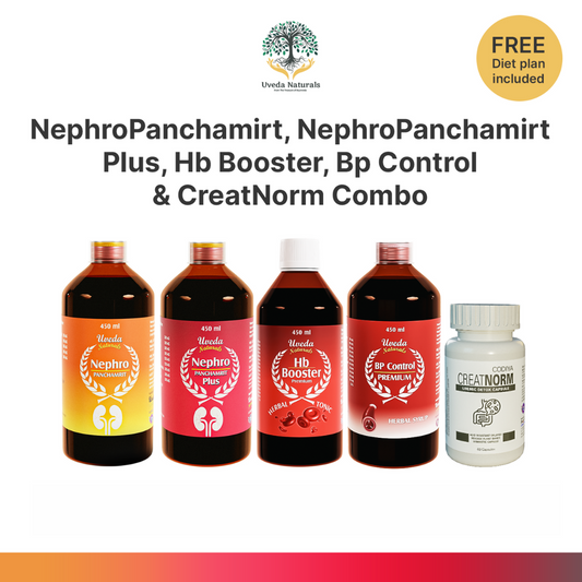 NephroPanchamirt, NephroPanchamirt Plus, Hb Booster, Bp Control & CreatNorm Combo