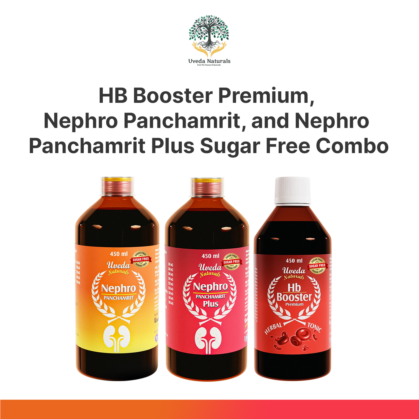 Nephro Panchamrit, Nephro Panchamrit Plus, and HB Booster Sugar Free Combo