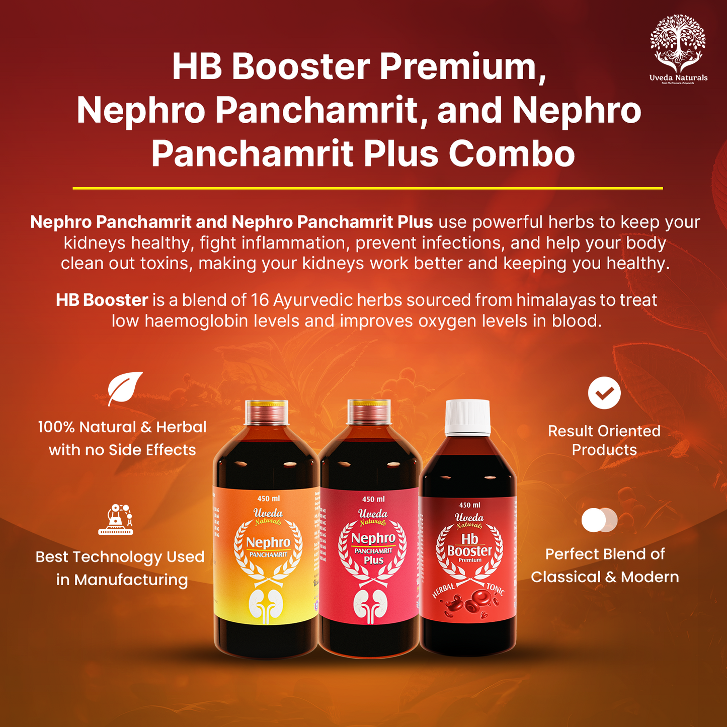 Nephro Panchamrit, Nephro Panchamrit Plus, and HB Booster Combo