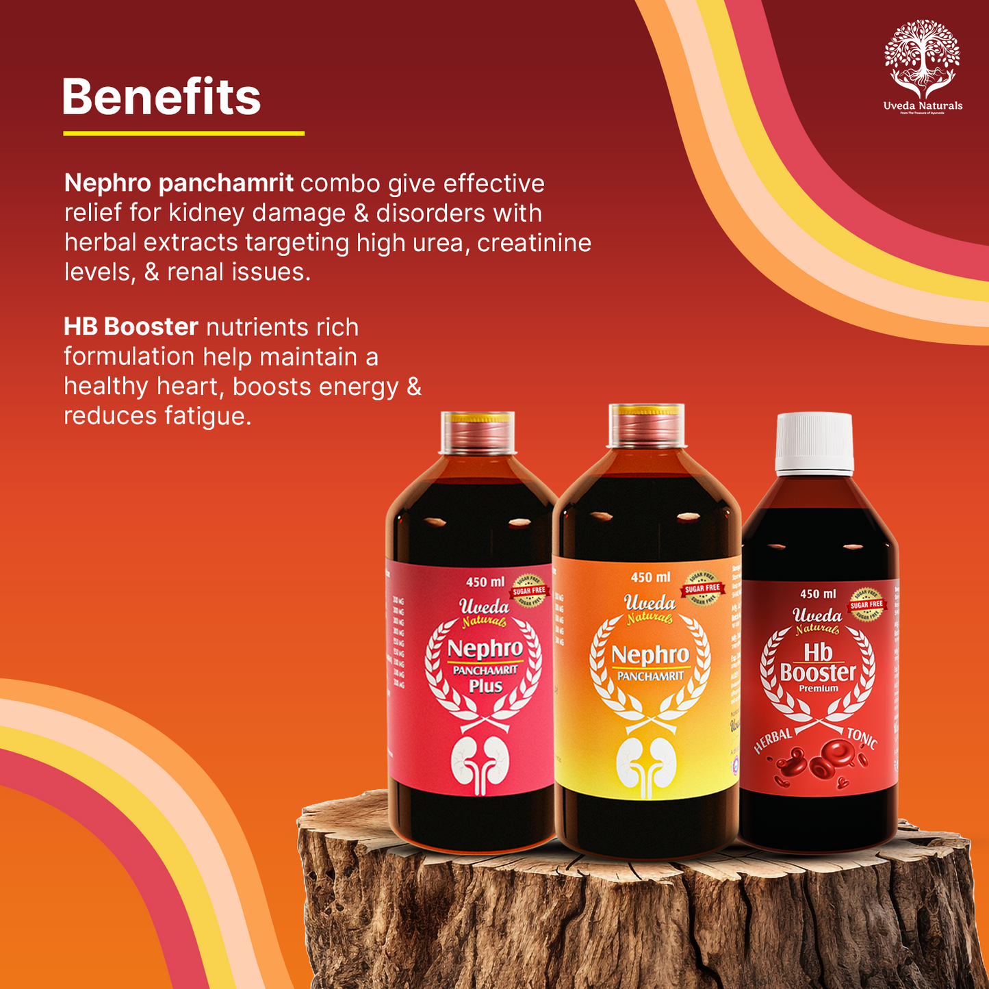 Nephro Panchamrit, Nephro Panchamrit Plus, and HB Booster Sugar Free Combo