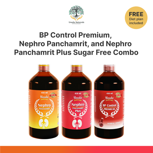 BP Control Premium, Nephro Panchamrit, and Nephro Panchamrit Plus Sugar Free Combo