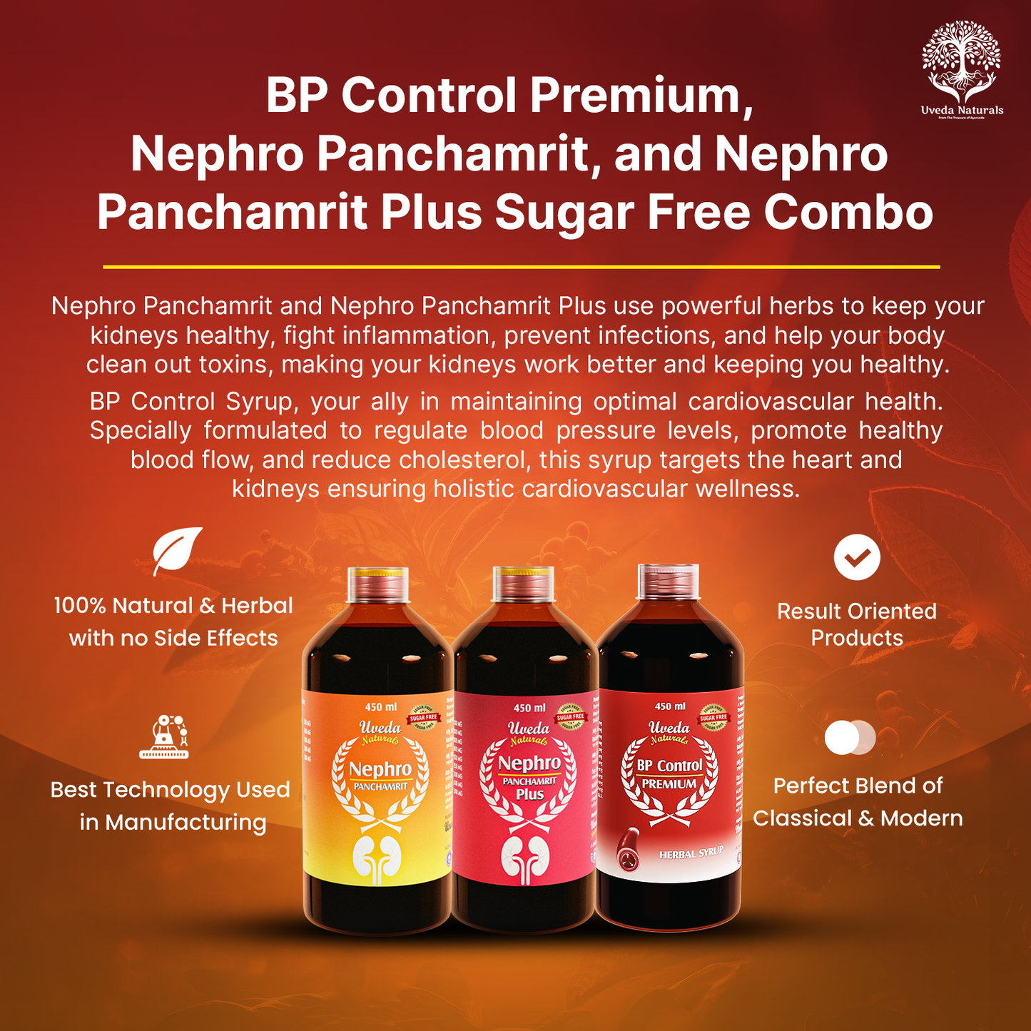 BP Control Premium, Nephro Panchamrit, and Nephro Panchamrit Plus Sugar Free Combo